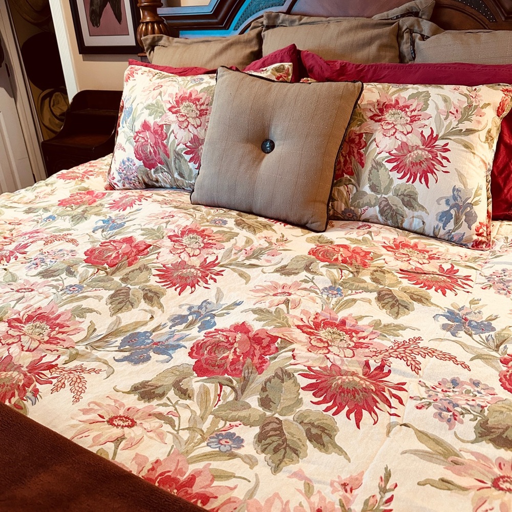 COPY - Pottery Barn King Marla Duvet Cover and Pillow Shams - Rare Retired Print
